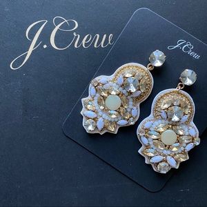 New J. Crew mixed-gem statement earrings